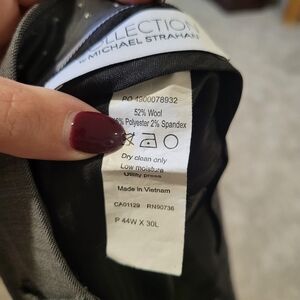 Mens Michael Strahan grey suit coat size 52R pants size 44x30